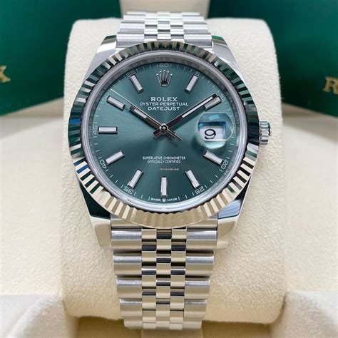 rolex datejust 41 mm mint green|Rolex Datejust 41mm for sale.